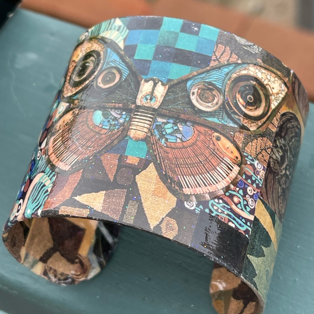 Handmade Decoupage Bracelet Cuff Bracelet